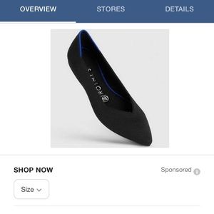 Rothy’s point black solid, size 9 (runs small!)